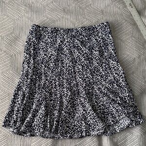Floral Navy and White Skirt